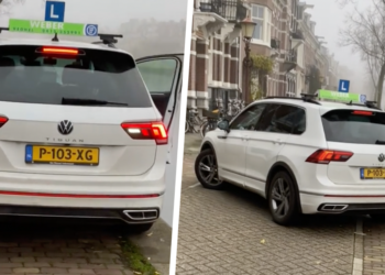 Brabantse rij-instructeur laat leerlingen fileparkeren langs de Amsterdamse gracht
