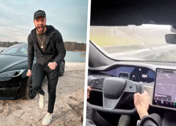 VIDEO: Joel Beukers tikt bijna de 300 km/u aan in zijn nieuwe Tesla Model S Plaid