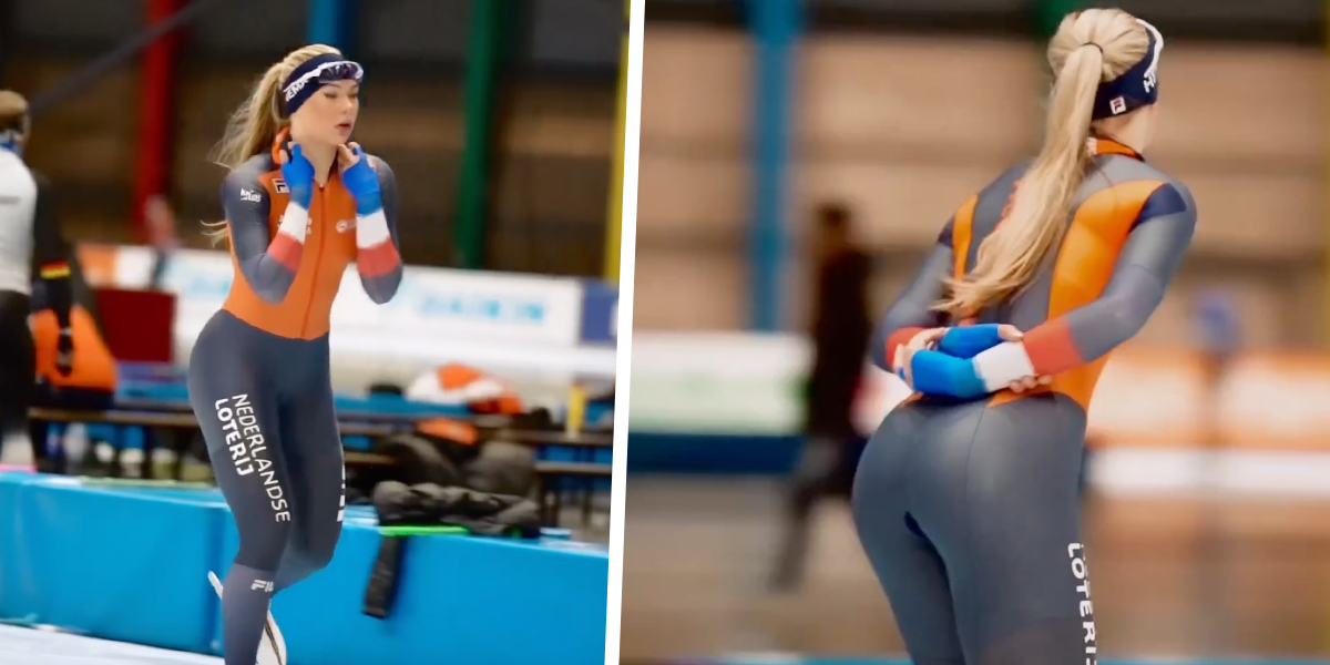 VIDEO: Jutta Leerdam viert vijfde gouden medaille met aantrekkelijke