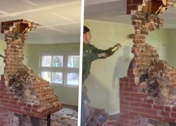 ZIEN: Picobello BV vernielt heel het plafond met doorzakking schoorsteen