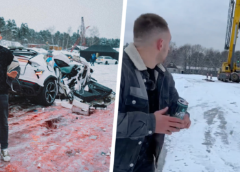 VIDEO: Russische YouTuber sloopt Lamborghini Urus ter promotie van zijn eigen energiedrankje