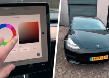 RAADSEL: De eigenaar van deze Tesla zegt de kleur te kunnen veranderen!