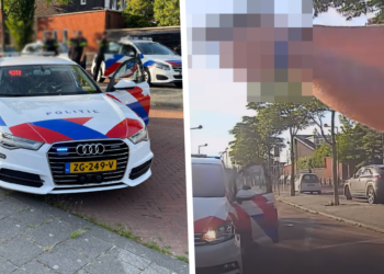 VIDEO: Poilitie houdt verdachte van bedreiging met een vuurwapen aan met Audi A6