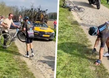 Schokkende beelden: Harde klap van Degenkolb bij val in Parijs-Roubaix