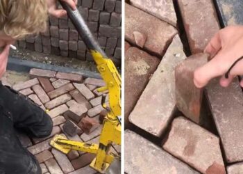 VIDEO: Een belabberde bestrating: het fiasco van deze stuntelige stratenmakers op film