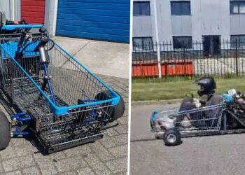 VIDEO: Vriendengroep bouwt winkelkarretje om tot kart met topsnelheid van 150 km/u