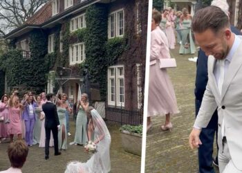 VIDEO: Man naait zijn beste maat een trouwerij aan met groot visnet