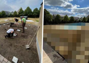 FOTO’S: Gasten tikken een zwembad in elkaar alsof het een Ikea-kast is