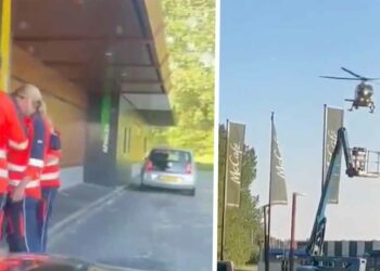 VIDEO: Traumahelikopter pakt McDrive voor een kleine versnapering