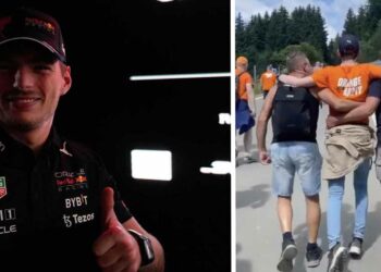 MOOIE BEELDEN: Max Verstappen-fans ondersteunen man die wordt achtergelaten op het circuit