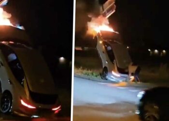 VIDEO: Man parkeert zijn nieuwe auto tegen een verkeerspaal bij Best