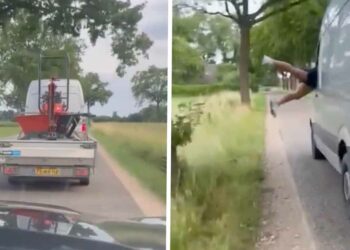 VIDEO: Verkeersruzie ontploft en man springt door bestuurdersraam