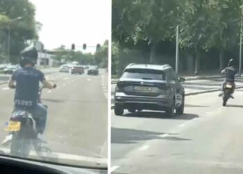 VIDEO: Vader komt zoon tegen in het verkeer en spreekt hem aan