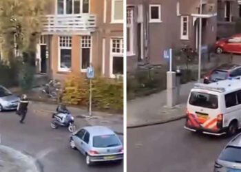 VIDEO: Jongen op scooter speelt spelletje met 6 politieagenten in Arnhem