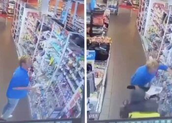 WTF: Vakkenvuller van de Albert Heijn wordt aangereden door een man in een scootmobiel