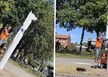 VIDEO: Verkeersruzie tussen bestuurder en flitspaal-installateurs: ”Wie is hier nou de mafkees!?”