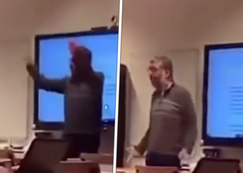 VIDEO: Leraar gaat tekeer tegen de klas en schreeuwt naar aandacht