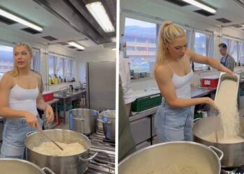 VIDEO: Koken met klasse: Jutta Leerdam betreedt de keuken in haar korte hemdje