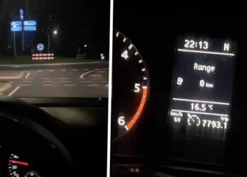 VIDEO: Dit is wat er gebeurt als je te ver doorrijdt met een brandend tanklampje