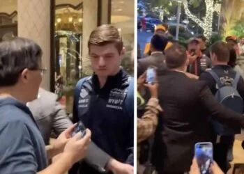 VIDEO: Max Verstappen pakt normale uitgang bij het hotel (slecht plan)