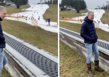 VIDEO: Nederlands stel heeft niet de juiste locatie gekozen voor weekje wintersport
