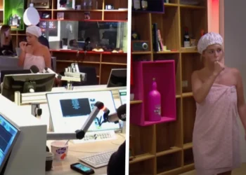 VIDEO: Chantal Janzen komt zonder kleding binnen bij Radio538