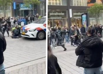 VIDEO: Twee jonge gastjes maken het vier agenten te moeilijk in Den Haag