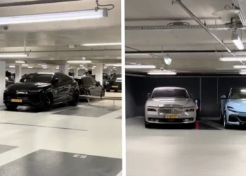 BEELDEN: Filmpje in parkeergarage op de Zuidas verklapt bizarre luxe in Amsterdam