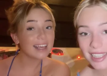 VIDEO: Nina de Wal en zusje Lies maken leuke TikTok’s vanuit een hottub