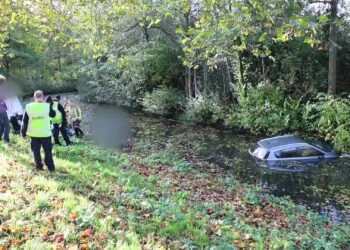 VIDEO: Omstanders redden bestuurder uit te water geraakte auto in Delft