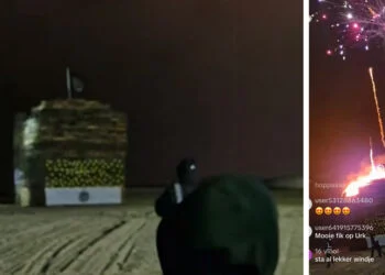 VIDEO: Vreugdevuur in Duindorp staat in de fik en dit levert spectaculaire beelden op