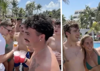 VIDEO: Vriendengroep beleeft onvergetelijke dag met Bonnie Blue op het strand