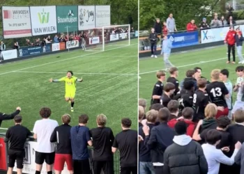 VIDEO: Amateurwedstrijd loopt volledig uit de hand na penaltyreeks