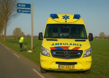 VIDEO: Fietser overlijdt na ongeluk met lading van vrachtwagen in Grijpskerk
