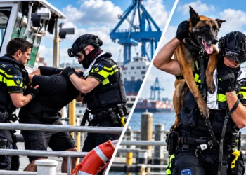 VIDEO: Man moet van boot worden gehaald na mishandeling vrouw: politie haalt alles uit de kast